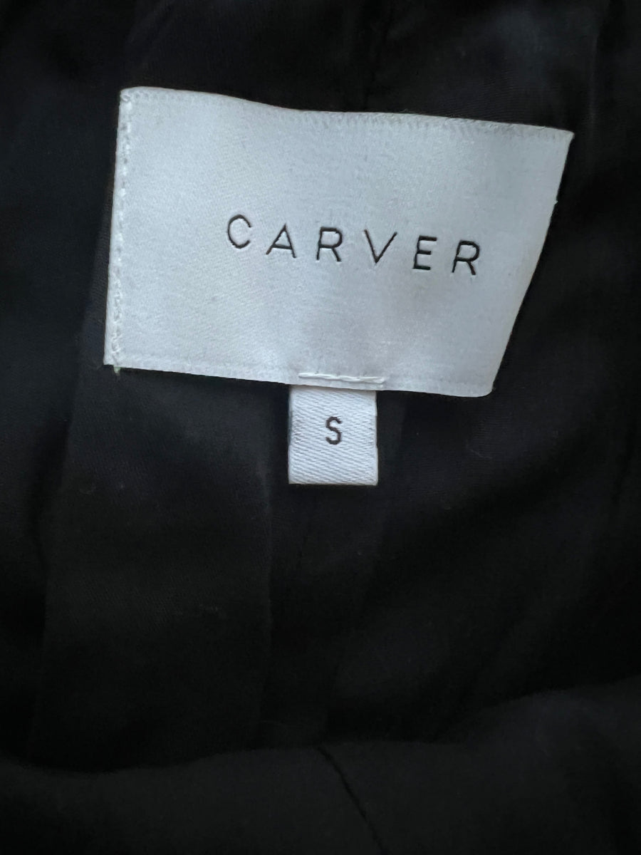 Carver Black Button-Up Crop Top and Shorts Set - S