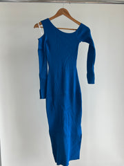 Forever New Blue Ribbed Maxi Dress - AU 8