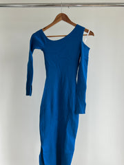 Forever New Blue Ribbed Maxi Dress - AU 8