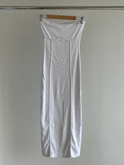 Kookai White Ribbed Bodyfit Maxi Dress - Kookai 0/AU 8