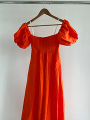 Forever New Orange Fire Cora Bardot Midi Dress - AU 8