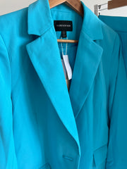 Forever New Turquoise Jayda SB Blazer and High Waisted Wide Leg Pants Blazer Set - AU 10