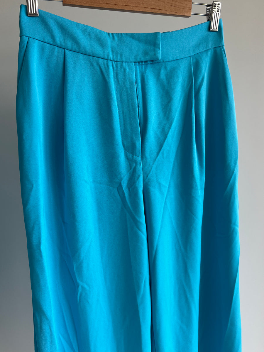 Forever New Turquoise Jayda SB Blazer and High Waisted Wide Leg Pants Blazer Set - AU 10