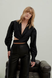 Manning Cartell Exclusive Sample Black Crop Blazer with Belt - S/XS