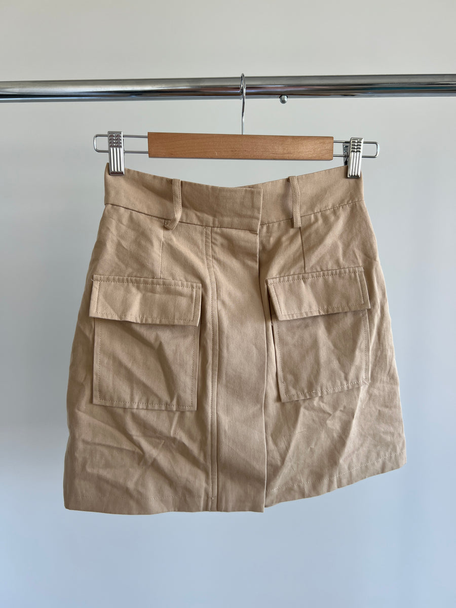 Runaway Beige Mini Skirt - S