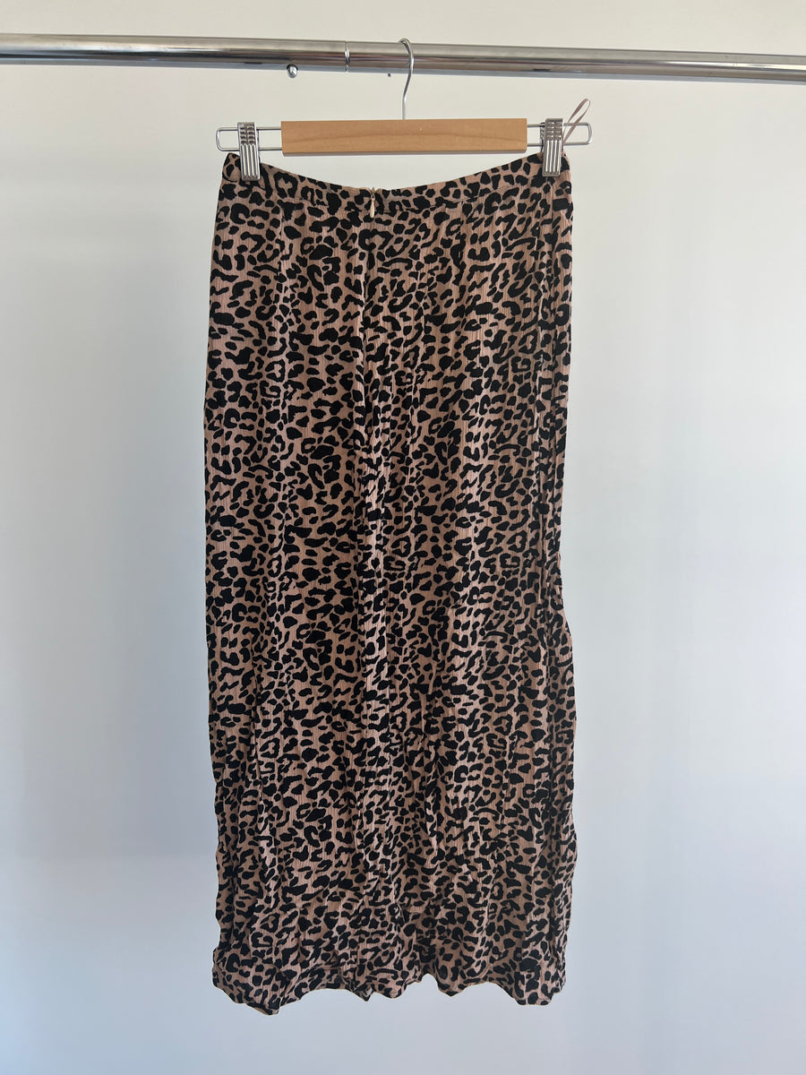 Dazie Leopard Print Midi Skirt AU 10 flashbackshop