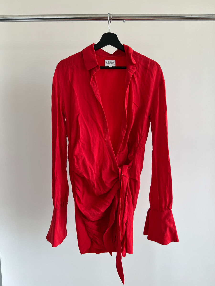 SNDYS by Molly King Red Shirt Dress - XS