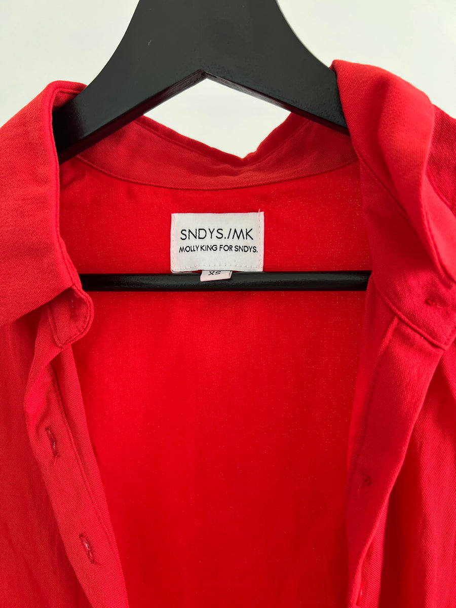 SNDYS by Molly King Red Shirt Dress - XS