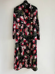 Boohoo Black Floral Kimono - Size 10