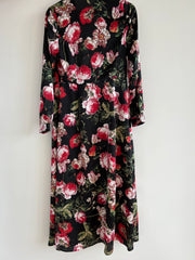 Boohoo Black Floral Kimono - Size 10