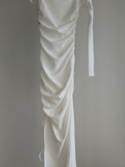 Kristina x BWLDR Cream Ruched Dress with internal lining - AU 6