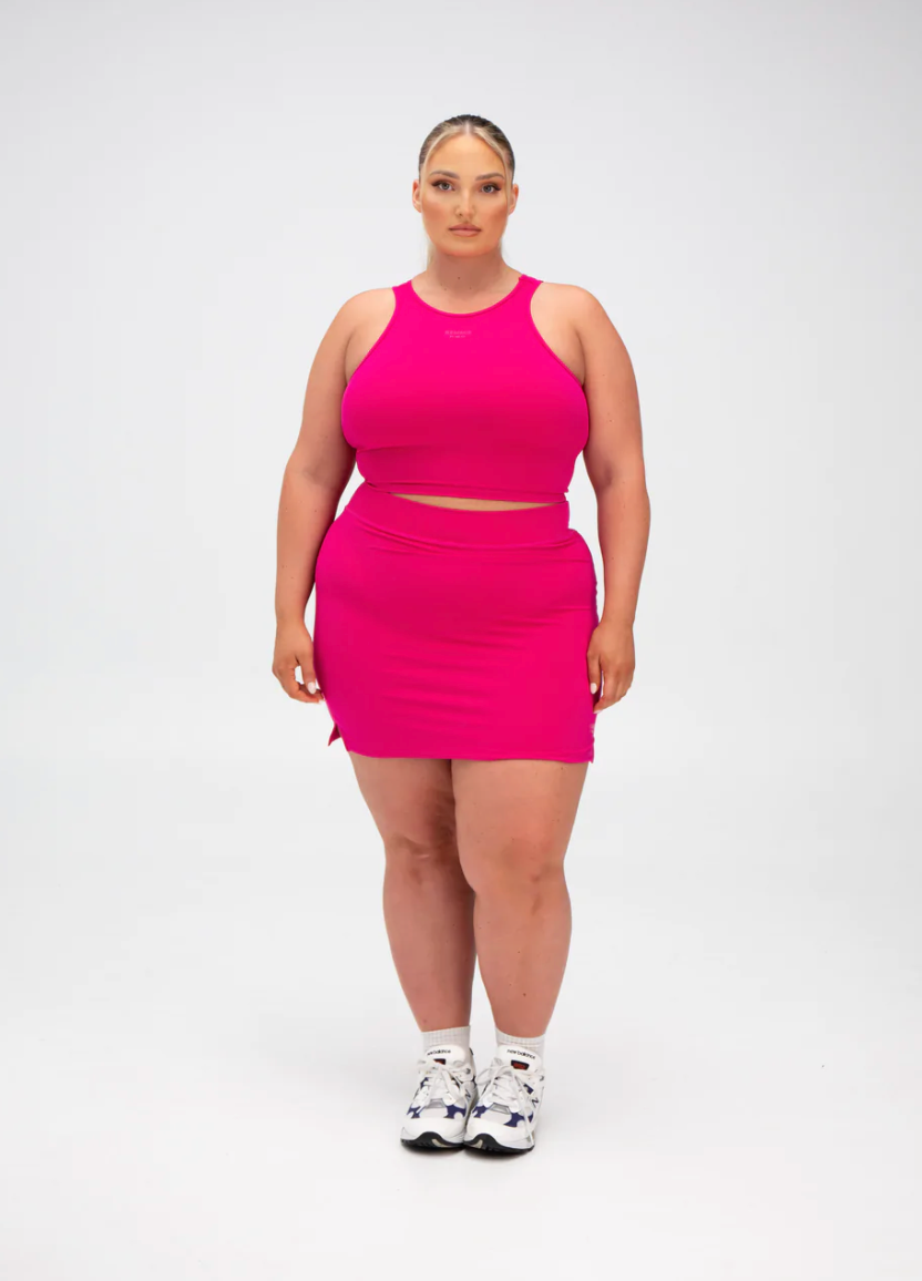 Remmie by Riley Hot Pink Sports Mini Skirt - XL