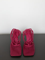 Billini Pink Net Heels - US 7