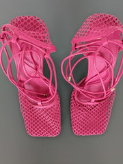 Billini Pink Net Heels - US 7