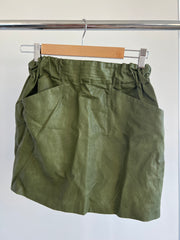 Zara Military Green Faux Leather Skirt XS flashbackshop