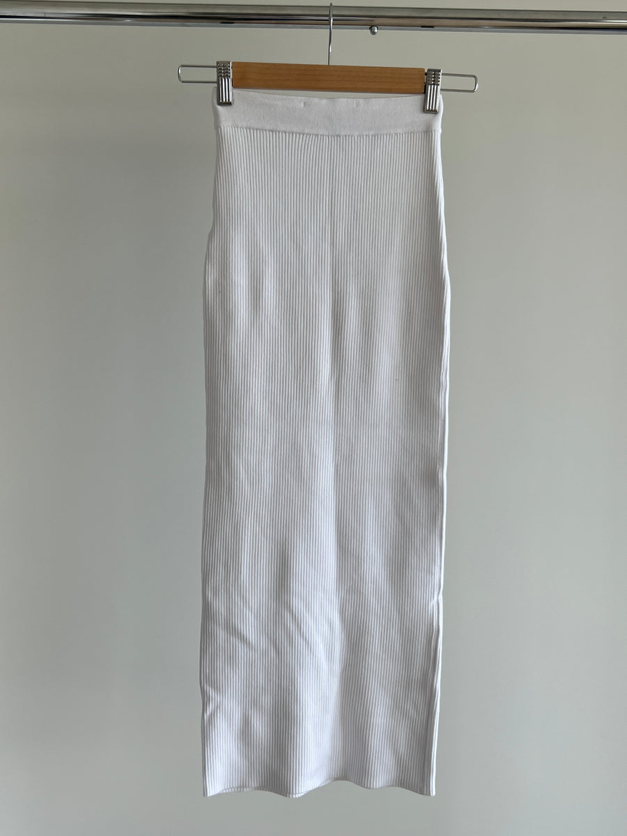 Perfect Stranger White Midi Knit Skirt - AU 4