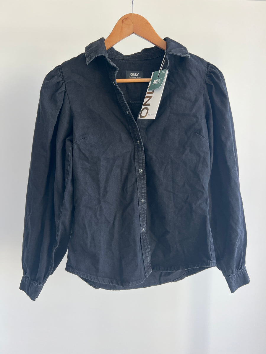 ONLY Black Denim Shirt - AU 6