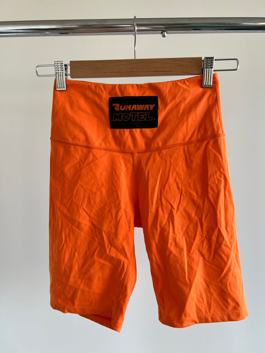 RUNAWAY MOTEL by Parris Goebel Orange Biker Shorts - S