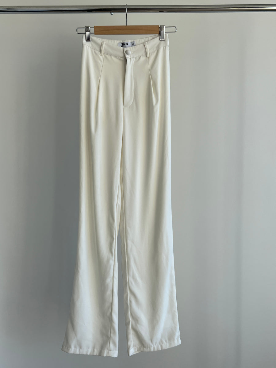 Tiger Mist White Straight Leg Trousers - XS