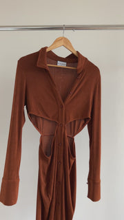 Runaway Bronze Brown Shirt Dress - AU 16