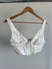 Showpo White Denim Corset Top - AU 6