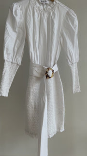 Elliatt White Shirt Dress With Belt - Size S