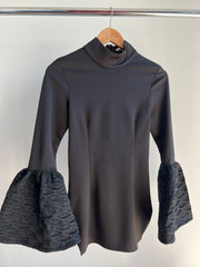 ASILIO Black Blouse with Balloon Sleeves - AU 6