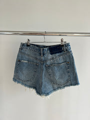 Ksubi Blue Denim Ripped Jean Shorts - Size 26"