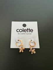 Colette Hayman metal daisy huggie hoop earrings