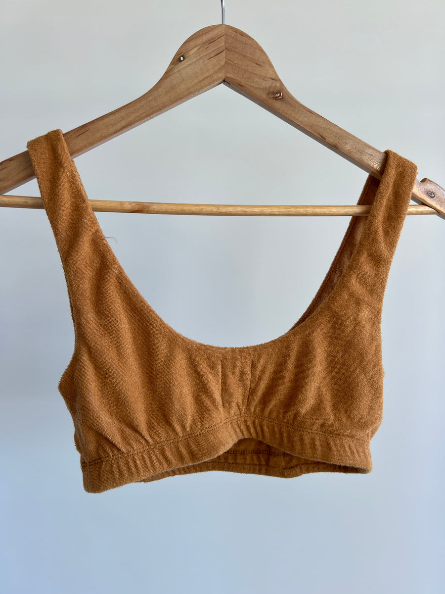 DANDY DEL MAR Mustard Santorini Towel Crop Top - XS