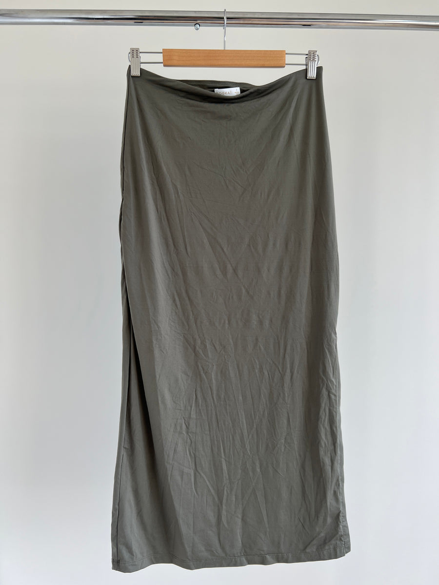 Kookai Military Green Lulu Midi Skirt - 2 –