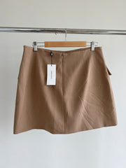 Karen Millen Beige Tailored Button Through Mini Skirt - AU 16