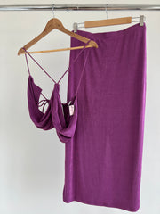 SHE IS US Purple Bralette And Midi Skirt Set - XXL/AU 16