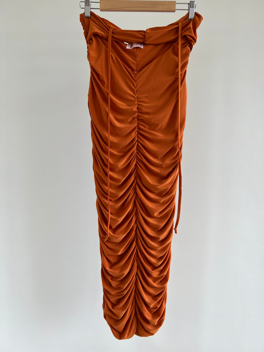 CLUB LONDON Orange Midi Dress - AU 14