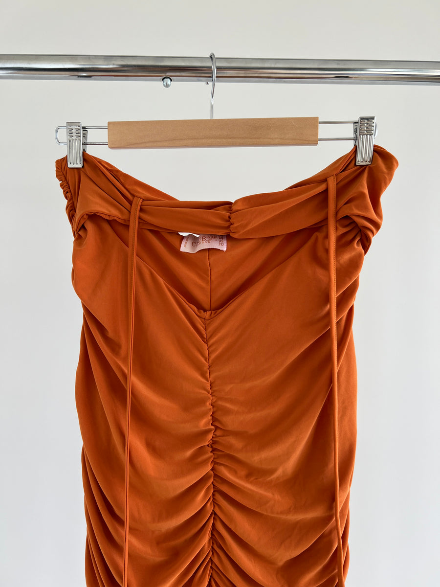 CLUB LONDON Orange Midi Dress - AU 14