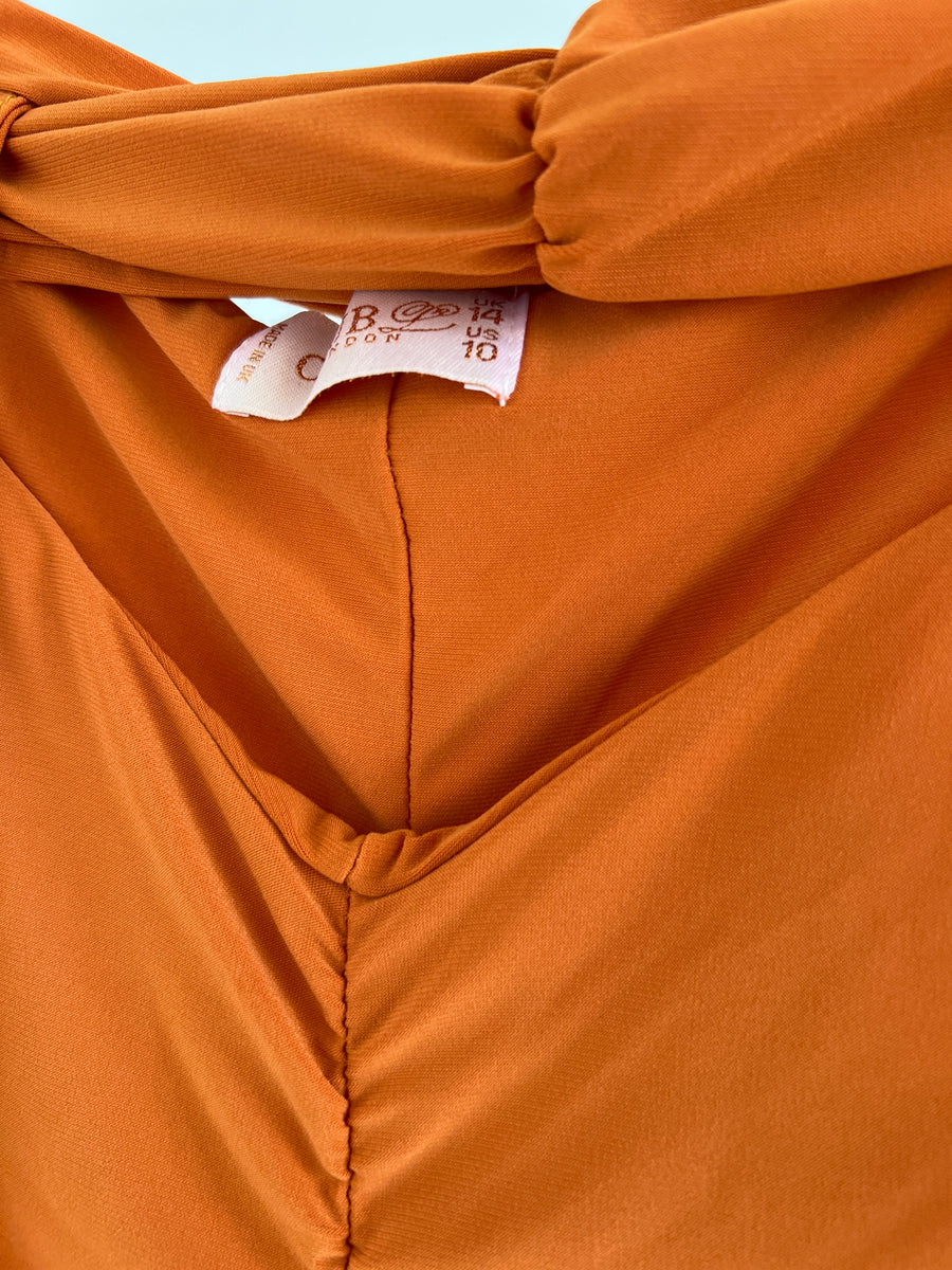 CLUB LONDON Orange Midi Dress - AU 14