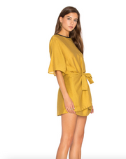 PFEIFFER Mustard Abel Wrap Mini Dress - Size S