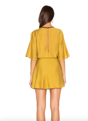 PFEIFFER Mustard Abel Wrap Mini Dress - Size S