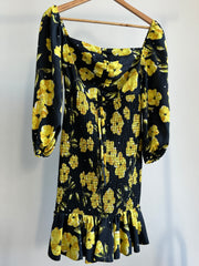 Sheike Black Dress with Yellow Flowers - AU 8