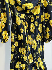 Sheike Black Dress with Yellow Flowers - AU 8