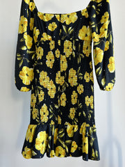 Sheike Black Dress with Yellow Flowers - AU 8