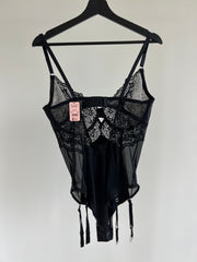 Bras N Things Black Corset Bodysuit - AU 14E/F