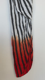 Sass & Bide 2000s vintage black white red animal print dress - AU 6