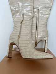 BILLINI Ivory Croc Boots - AU 9