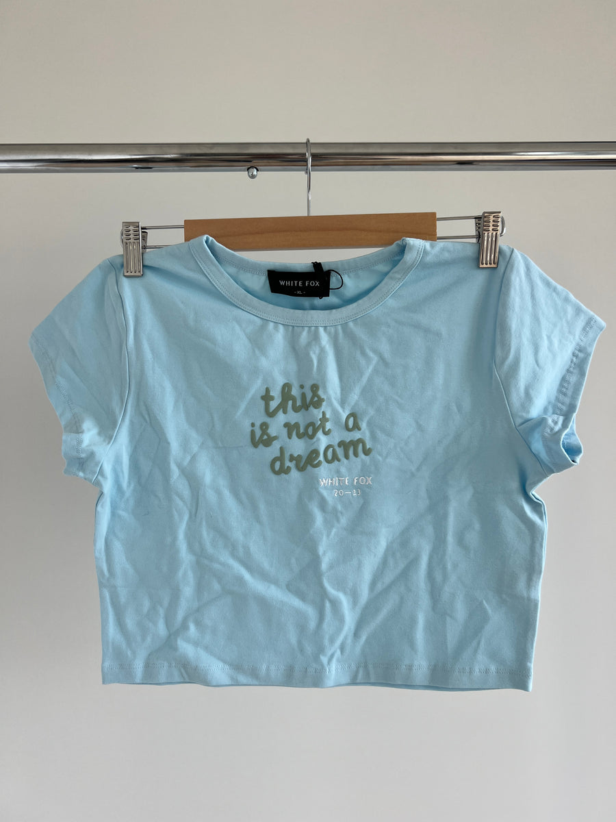 White Fox Not A Dream Baby Blue T-Shirt - XL