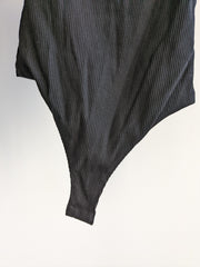 Lovers and Friends Black Ribbed Bodysuit - XS