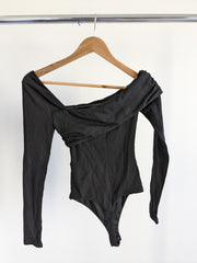 Lovers and Friends Black Ribbed Bodysuit - XS