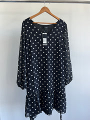 Portmans Black Polka Dot Dress - 16+