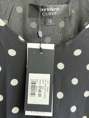 Portmans Black Polka Dot Dress - 16+