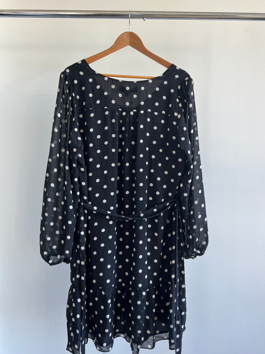 Portmans Black Polka Dot Dress - 16+